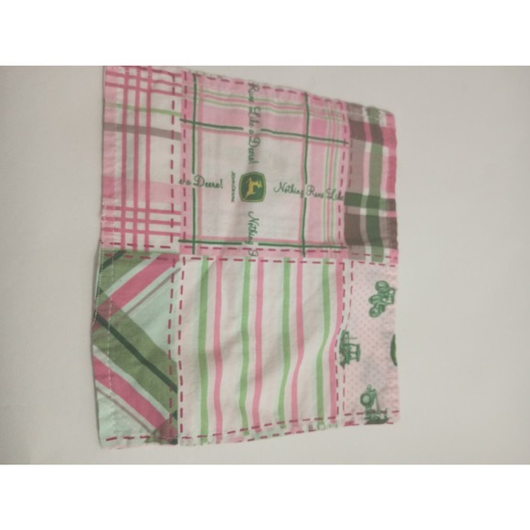 Pink John Deere Tractors Hankie Handkerchief 8" x 7" (lb) - Picture 2 of 2